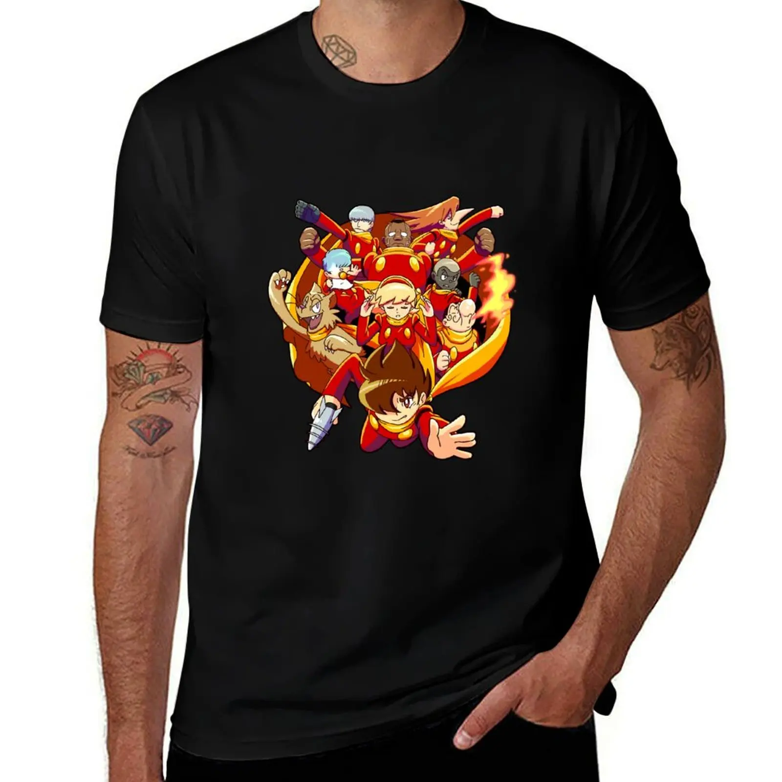 Cyborg 009 T-Shirt Casual Loose Short Sleeve Tee for Men
