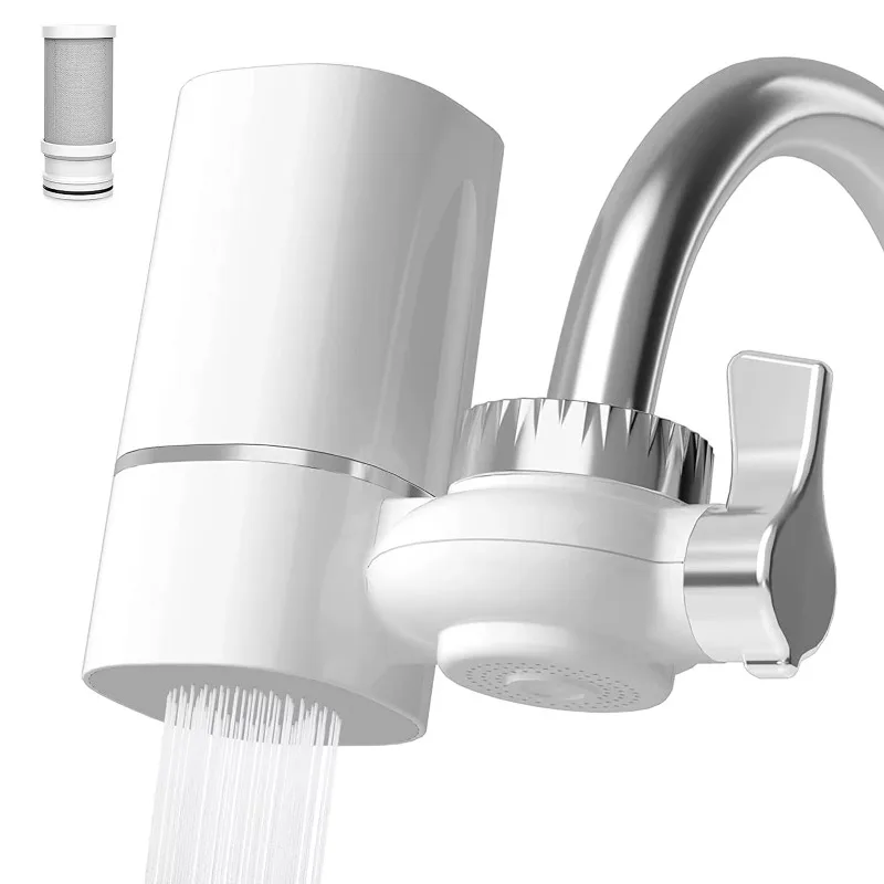 Household Kitchen Faucet Water Purifier with Two Activated Carbon Filter Elements Made of Plastic