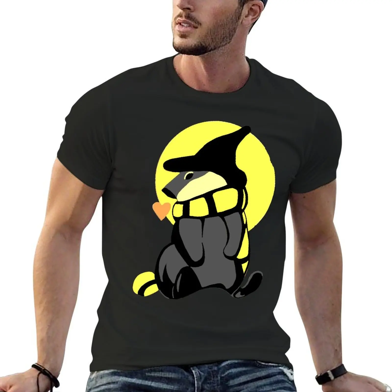 Magic cute badger with scarf - Eyesasdaggers T-Shirt anime stuff quick-drying heavyweights fitted t shirts for men