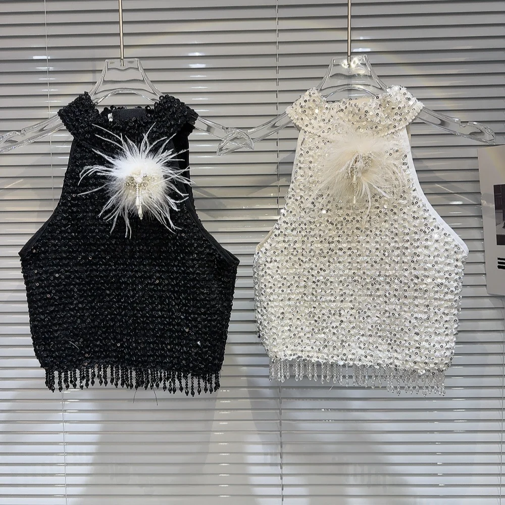 

iny Tead Fabric ter Ne Vest Crumpled Design Ele Lady Pin New Autumn Faion Women's Original Design Slim Fit Vest