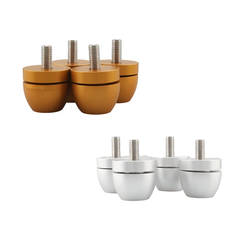 Hifi 4 قطعة 33X30 مللي متر الكرة مع M8 المسمار امتصاص الصدمات وسادة قدم تقف لمكبرات الصوت مكبر للصوت الفضة دائم سهلة الاستخدام
