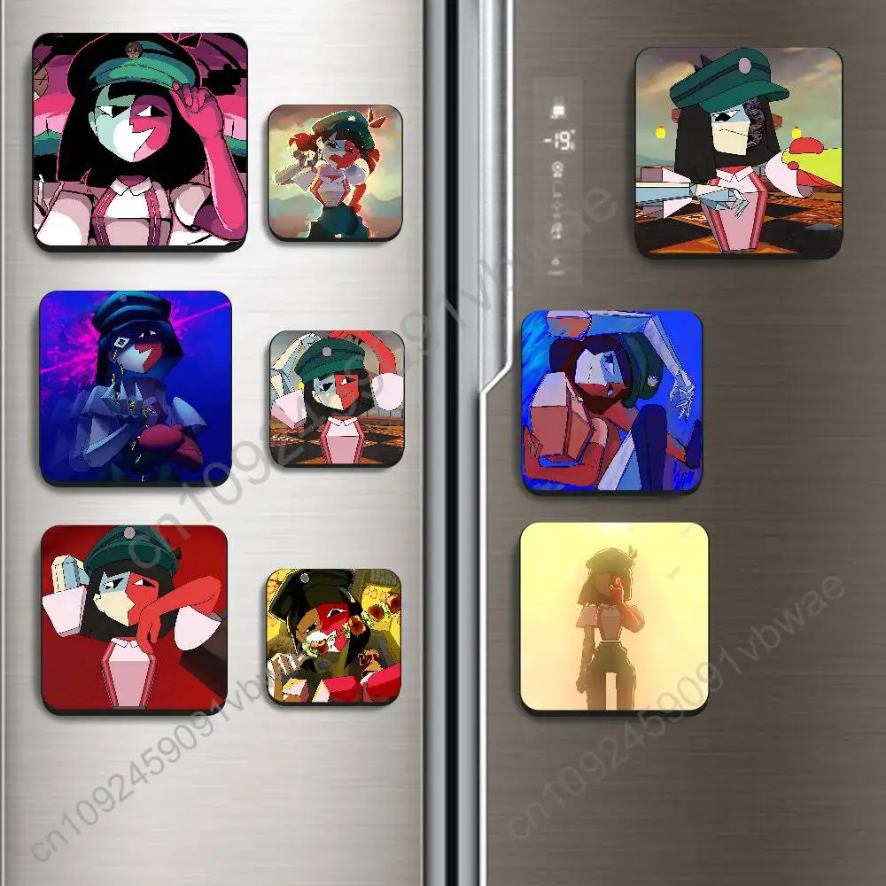 Abstract art Dream BBQ game Ena Black Square Plastic Fridge Magnet, for Magnetic Sticker No Trace Left, Durable