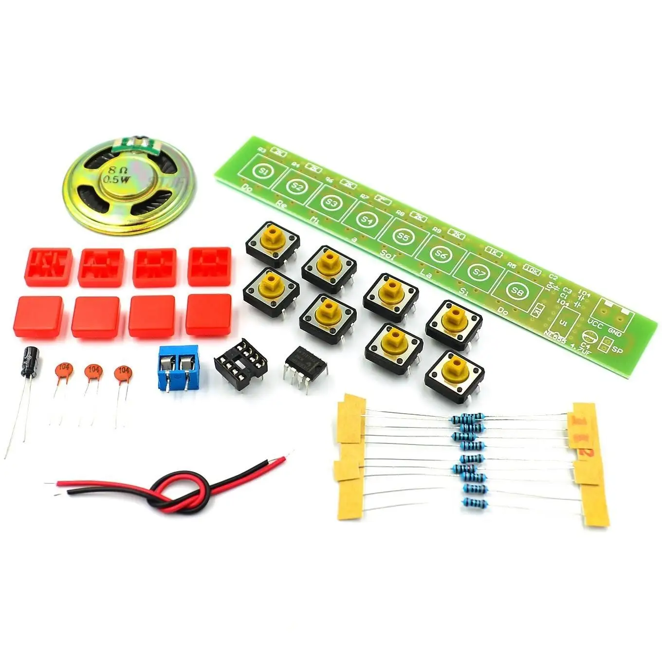 1 Satz ne555 Komponenten elektronik E-Piano Orgel modul DIY Kit lernen elektronische Prinzipien, Kinder labor