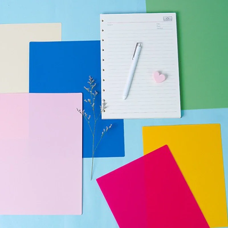 Candy Colors Junior DIY Notebooks Planner Cover/Index Set 2pcs(front+back) Diy Notebook Accessories Print Style 8 Mushroom Holes