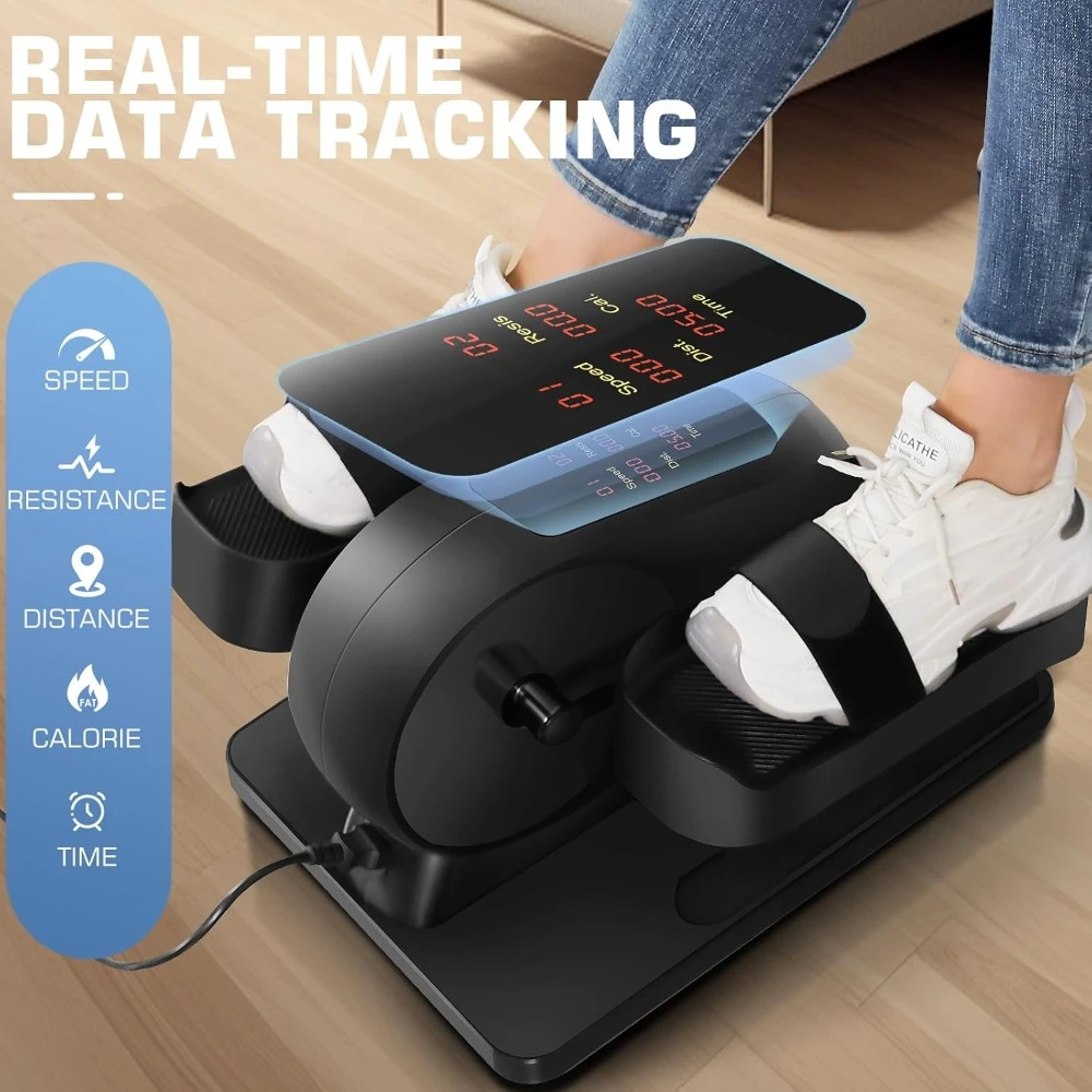 Under Desk Elliptical, 2 in 1 Leg Exerciser While Sitting, Ellipse Leg Exerciser with Display Monitor & Remote Control