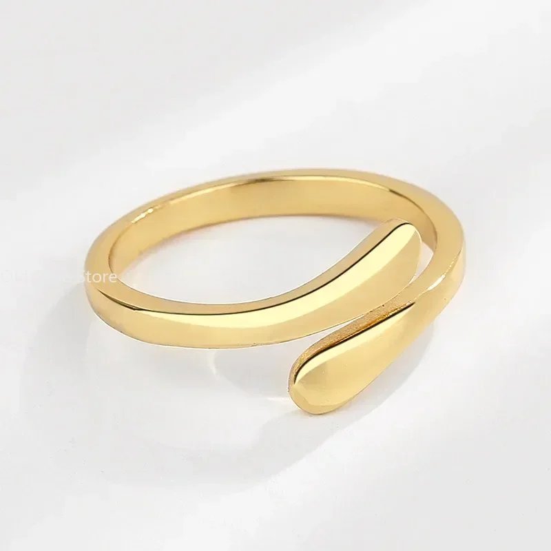 Nuevos Anillos de abrazo para mujer, anillo ajustable de acero inoxidable geométrico para parejas, joyería estética de boda y Navidad, Anillos de regalo