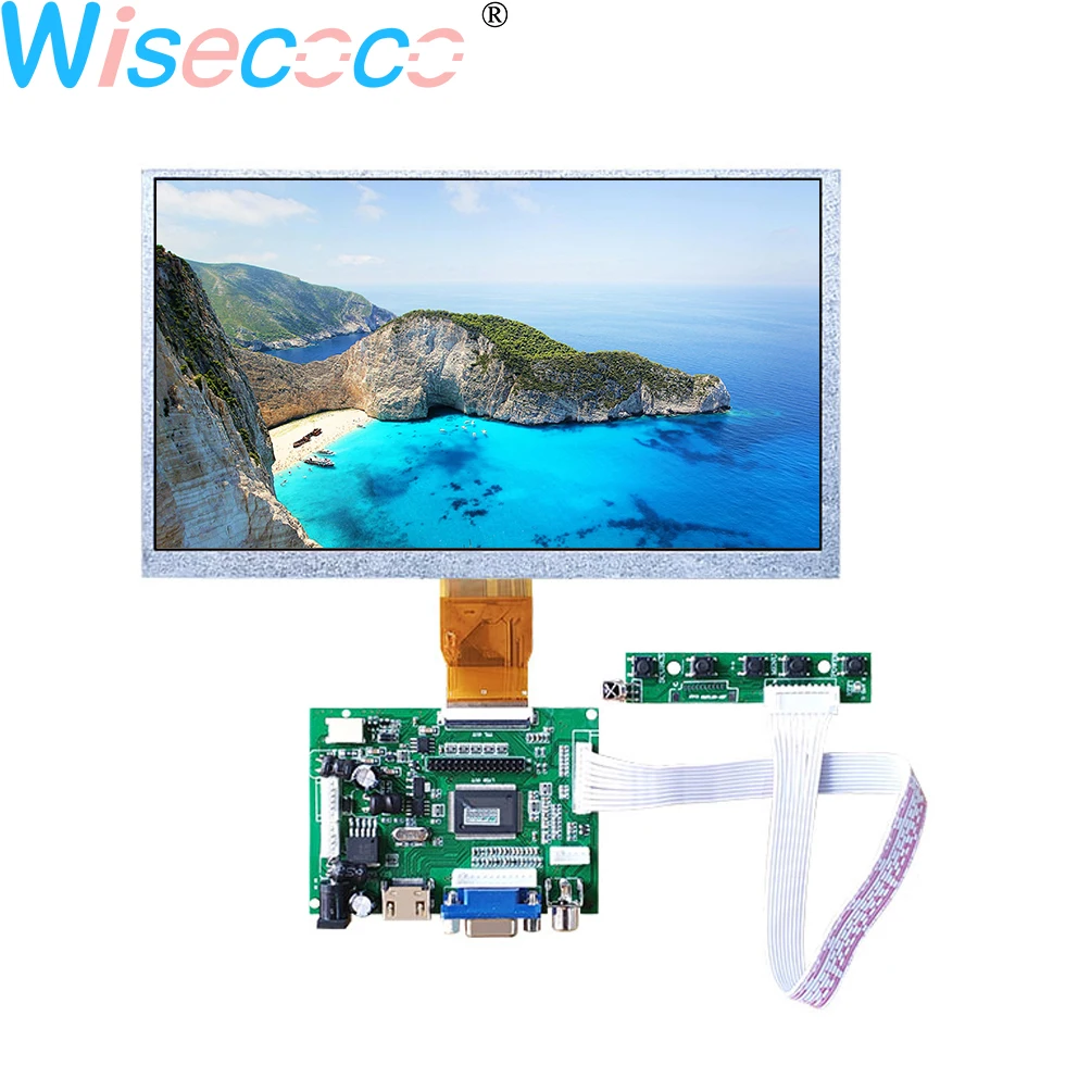 polegada 800480 at090tn12 tela lcd ttl 50 pinos vga av placa controlador para carro audio e video display 9 01