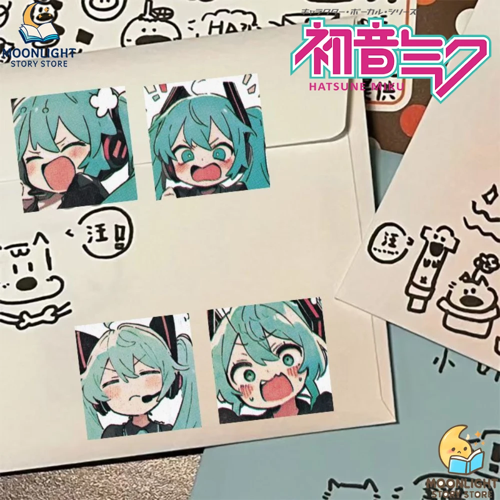 Hatsune Miku Anime Merch Emoji Aufkleber Virtueller Sänger Megurine Luka Journal Handyhülle Versiegelung Niedliche dekorative Aufkleber