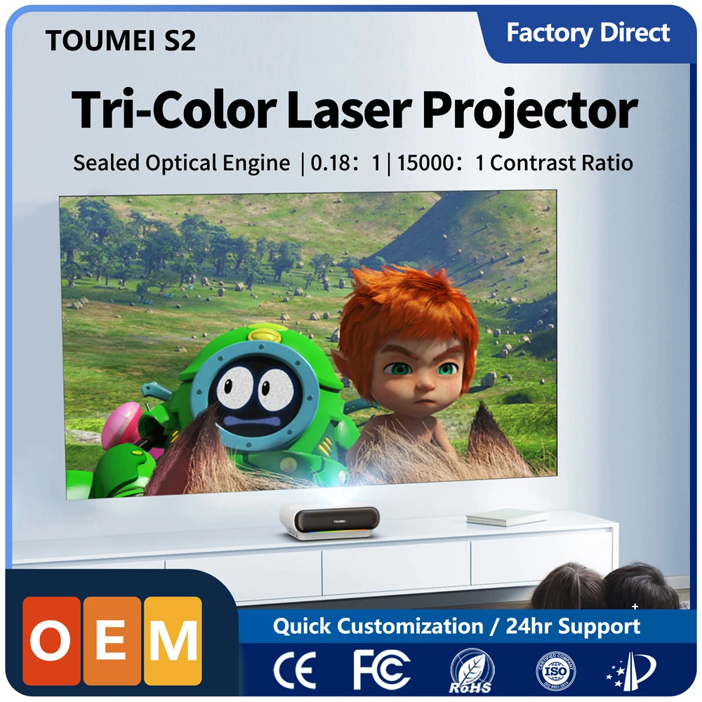 Wholesaler Ultra Short Throw Projector Factory Price Portable Android WiFi DLP Projectors Sample Fee Refundable with Bulk Order