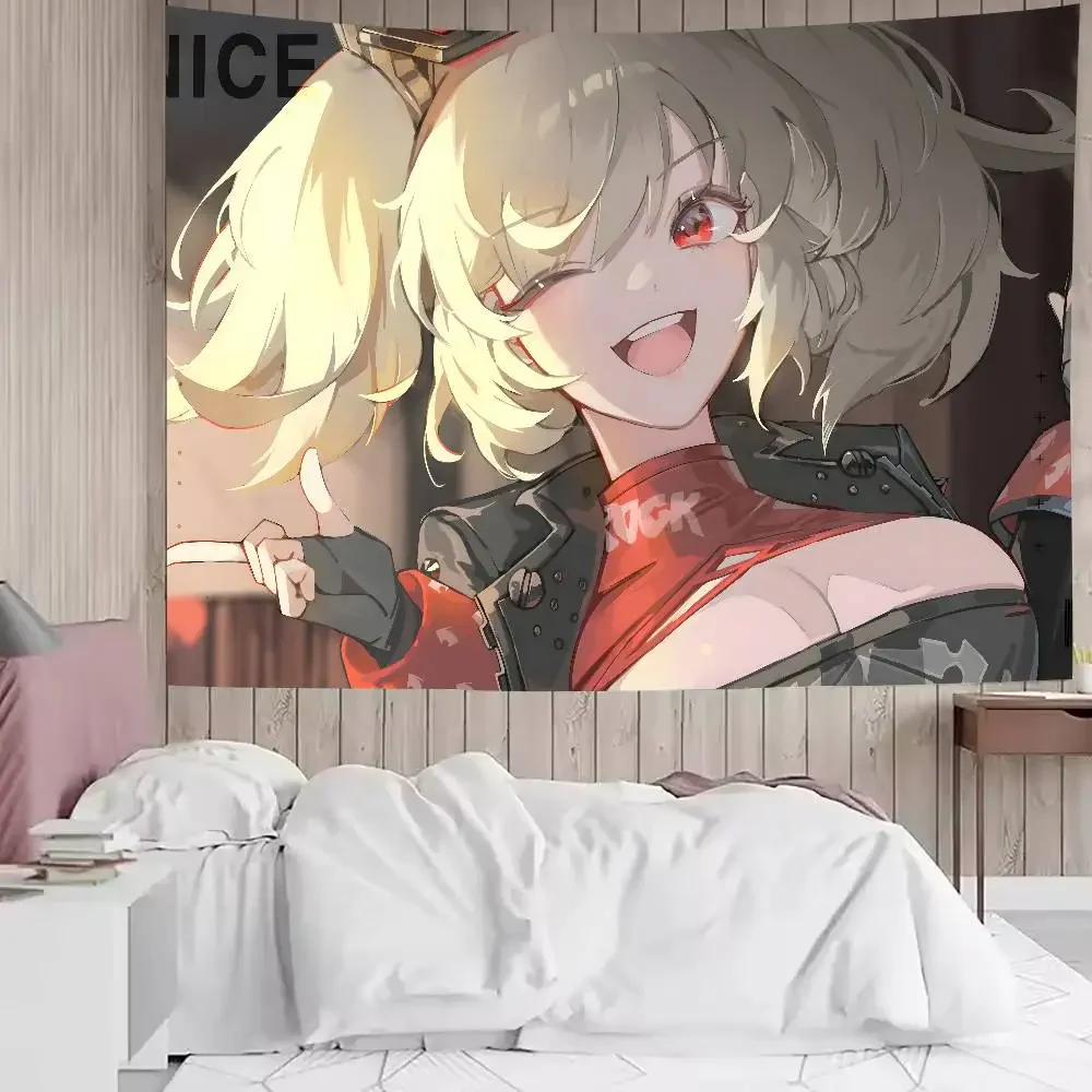 حار فتاة بورنيس الأبيض Zenless منطقة صفر لعبة نسيج شعبية غرفة الديكور قماش مزخرف جداري غرفة الفن ديكور المنزل جدار ديكور فني