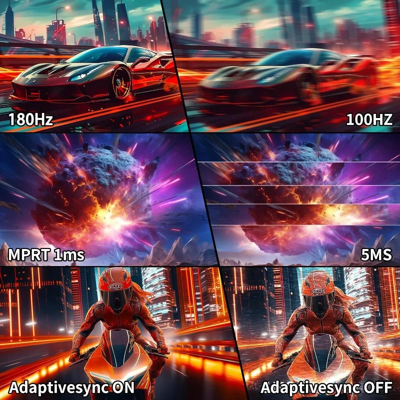 Monitor de jogos curvo de 32 polegadas WQHD 2560 x 1440 180 Hz curvado 1500R -1ms (OD), HDR, 300nits, sRGB 125%, DCI-P3 95%