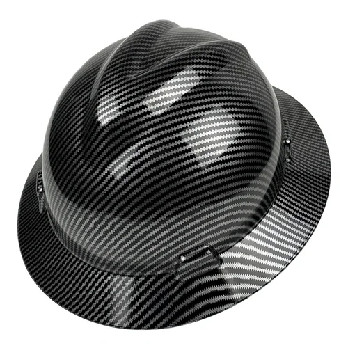 Casco de ala completa CE con suspensión de 6 puntos Casco de seguridad para construcción HDPE ANSI Z89.1 compatible con seguridad en el sitio