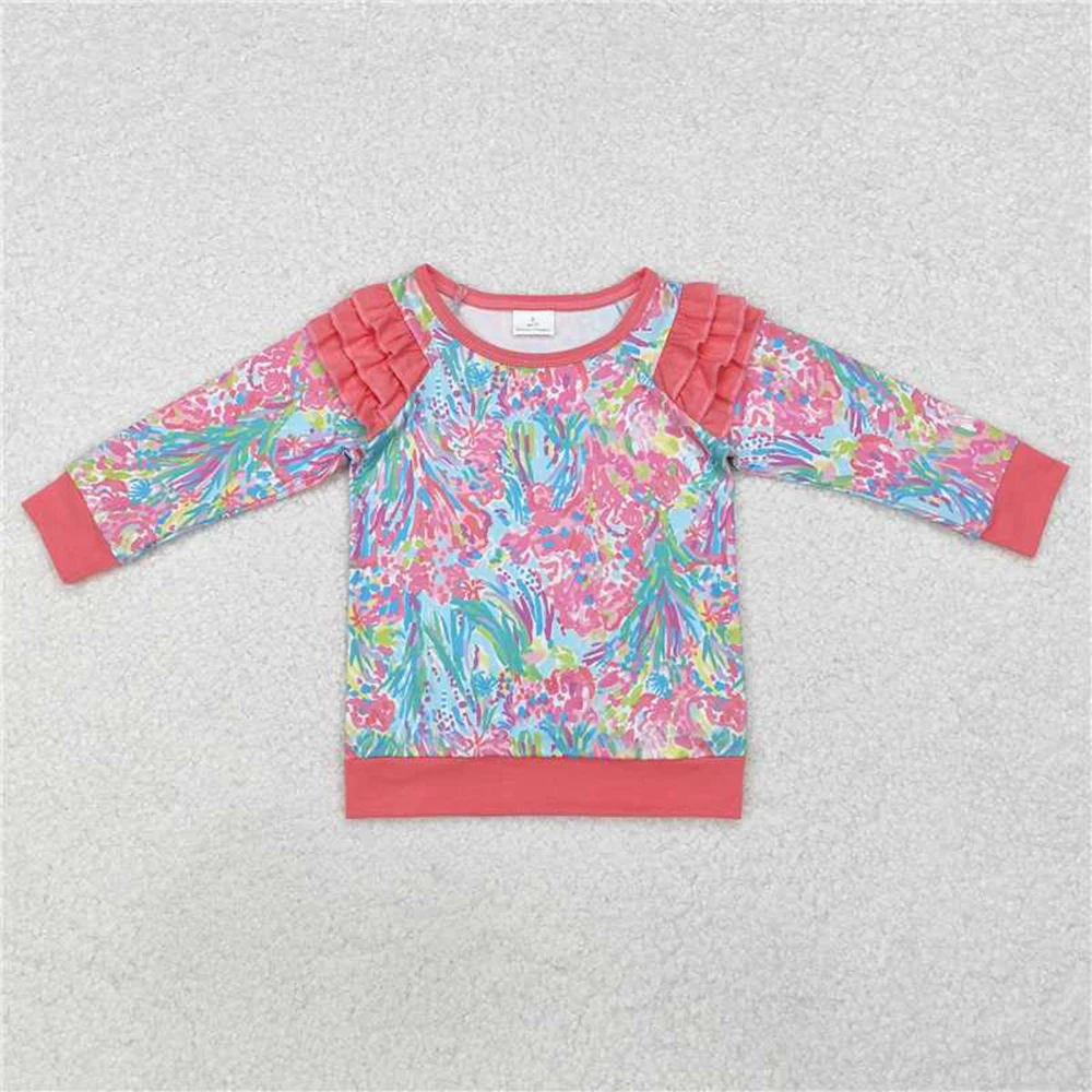 

Baby Girls Long Sleeve Tops Baby Girls Pink Seaweed Long Sleeve Tee Shirts Tops