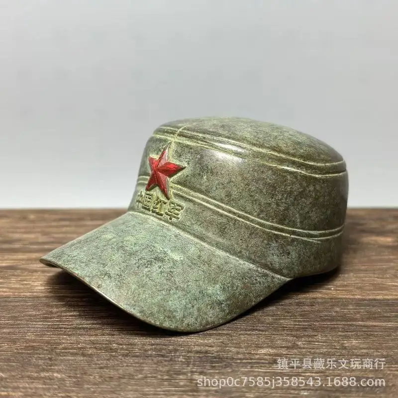 five-pointed star hat-shaped ornament, red cultural souvenir, desktop decoration
