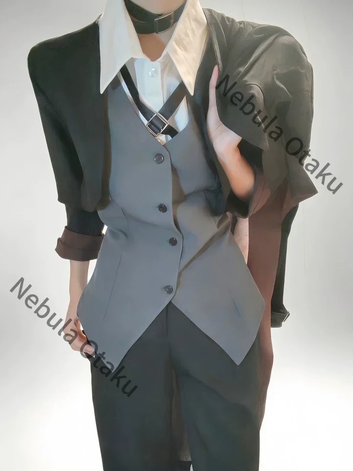 Bungo Stray Dogs Nakahara Chuya Cosplay Anime  Costumes Fitting Cap Blouse Overcoat Glove Stage Prop Cartoon Gifts