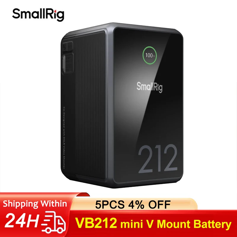 SmallRig VB212 Мини-аккумулятор с V-образным креплением 140 Вт, 212 Втч, быстрая зарядка, высокая емкость Type-C/D-TAP, вход/выход для телефонных камер 4293