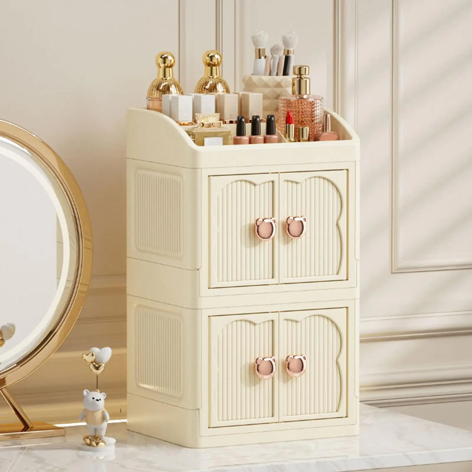 

Makeup Organizer for Vanity Makeup Storage Organizer Stackable 3 Tier Skin Care Stand Perfume Holder for Desk Girls Women Home