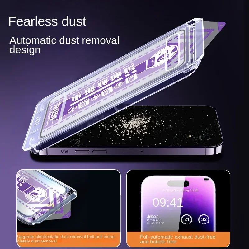 

New 8K Oleophobic Coating Dust free Installation Screen Protector For iPhone 13 11 12 14 Pro Max Mini XS MAX X 16 Anti Spy Glass