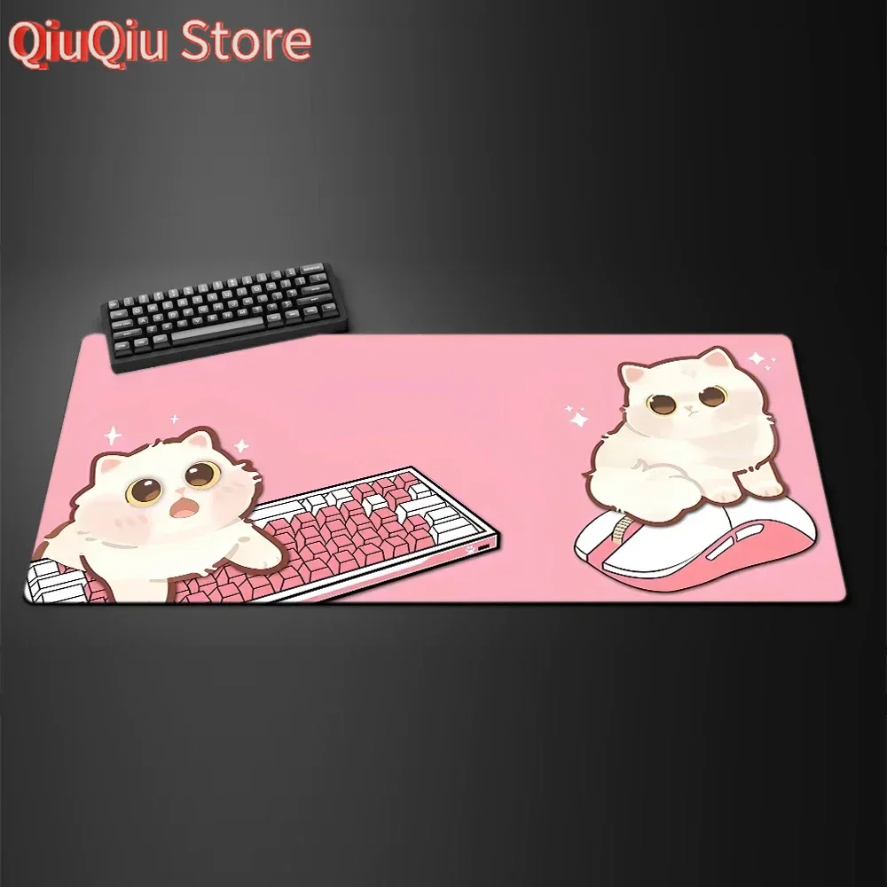 

Cute Cat Gaming Mouse Pad Large Computer Office Game Table Mat HD XXL Rubber Anti-slip Keyboard Long Desk Pads Gamer Accessories