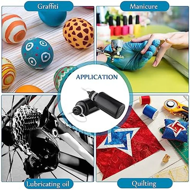 LITE-100 Uds. Botella de pegamento con punta de aguja negra de 30 Ml/1 Oz para tinta con Alcohol, artesanía DIY acrílica