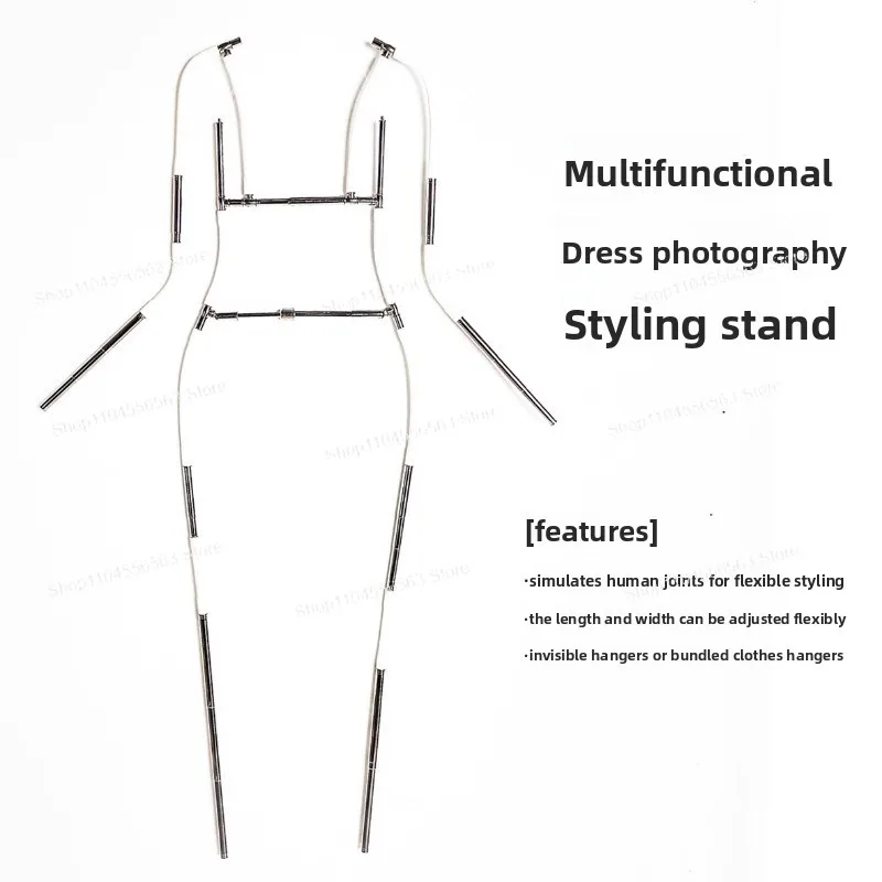 

Невидимая регулируемая вешалка-манекен с подвижными суставами для фотосъемки одежды и портативной демонстрации
