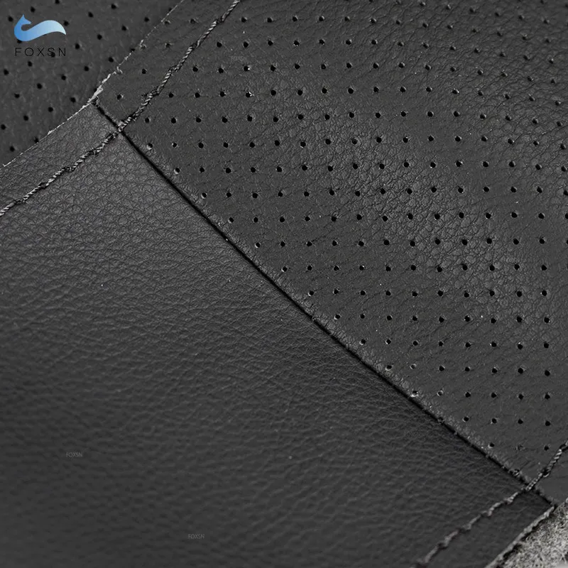 Car Braid Steering Wheel Cover For BMW F10 F11 F07 F06 F12 F13 F01 F02 520i 528i 740Li 750Li Black Perforated Microfiber Leather