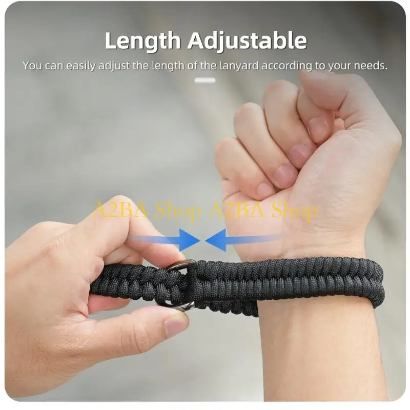 A2BA Durability Braided Camera Wrist Strap for Cameras Lanyard 1/4In Screw Mount AntiLoss Feature Adjustable Length Wristband