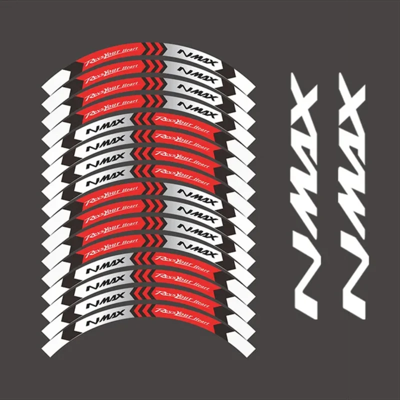 Motorcycle Reflective Rim Stripe Sticker Front Rear Full Set For Nmax 125 155 2021 2020