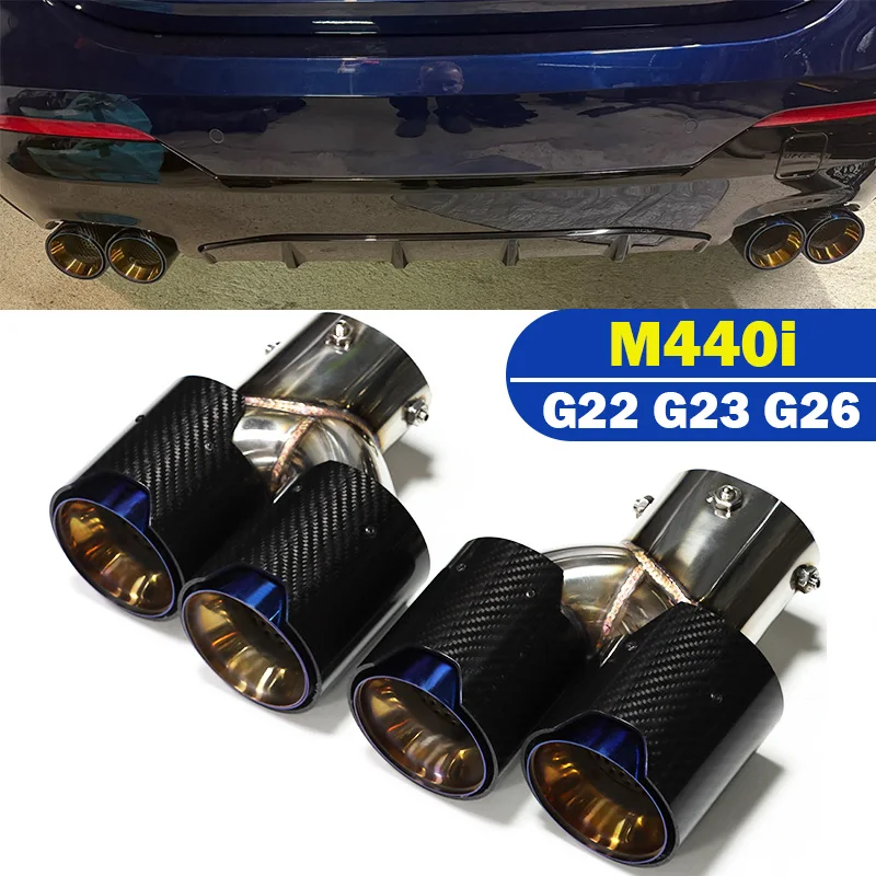 Ponteira de Escape Quádrupla para BMW G20 G21 M340i G42 M240i G22 G23 M440i, Sistema de Escape Duplo M Performance, Bocal MPE, Silenciador e Ponteira de Escape