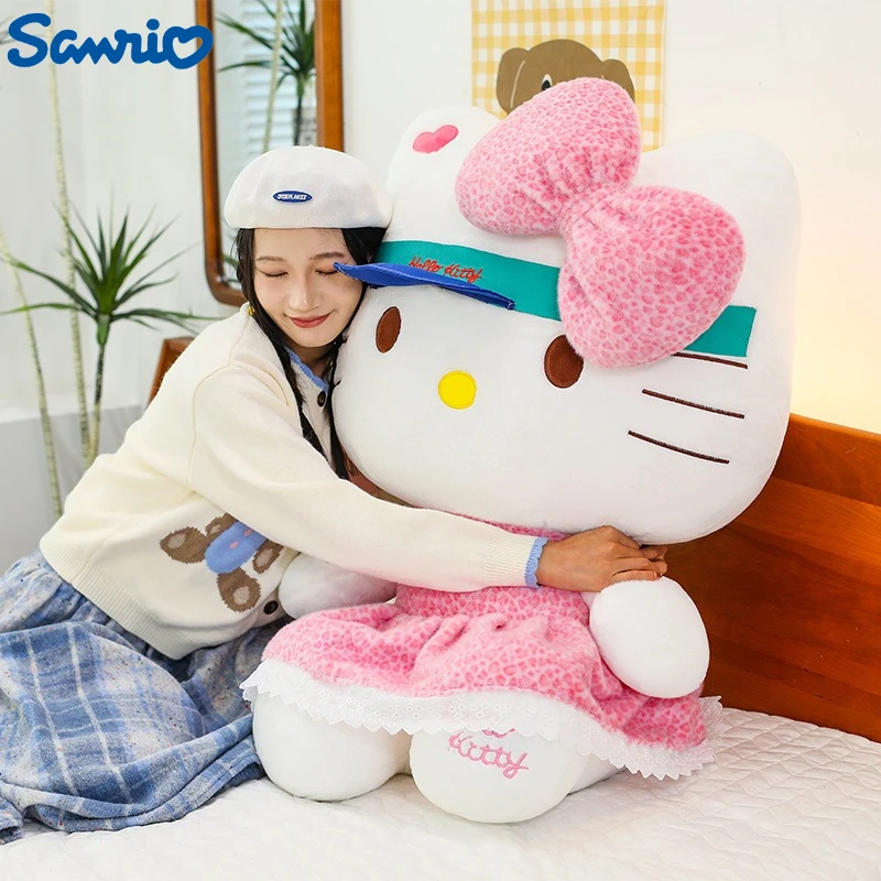 30/45/60CM Big Size Hello Kitty Knuffels Sanrio Peluche Cartoon Anime Pluche Kawaii Fornament Comfortabele zachte Pop Speelgoed Geschenken