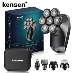 Kensen S8 Elektrische Kopfrasierer für Männer, 7D-Schwimmschneider, wiederaufladbar, IPX6, wasserdicht, Bartschneider, Glatze, Rasiermaschine