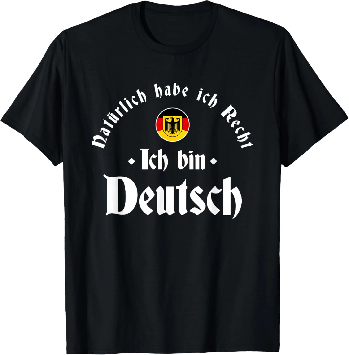 

Funny German-Ich Bin Deutsch-German Roots design-100% cotton summer casual O-neck short sleeve printed men's T-shirt.