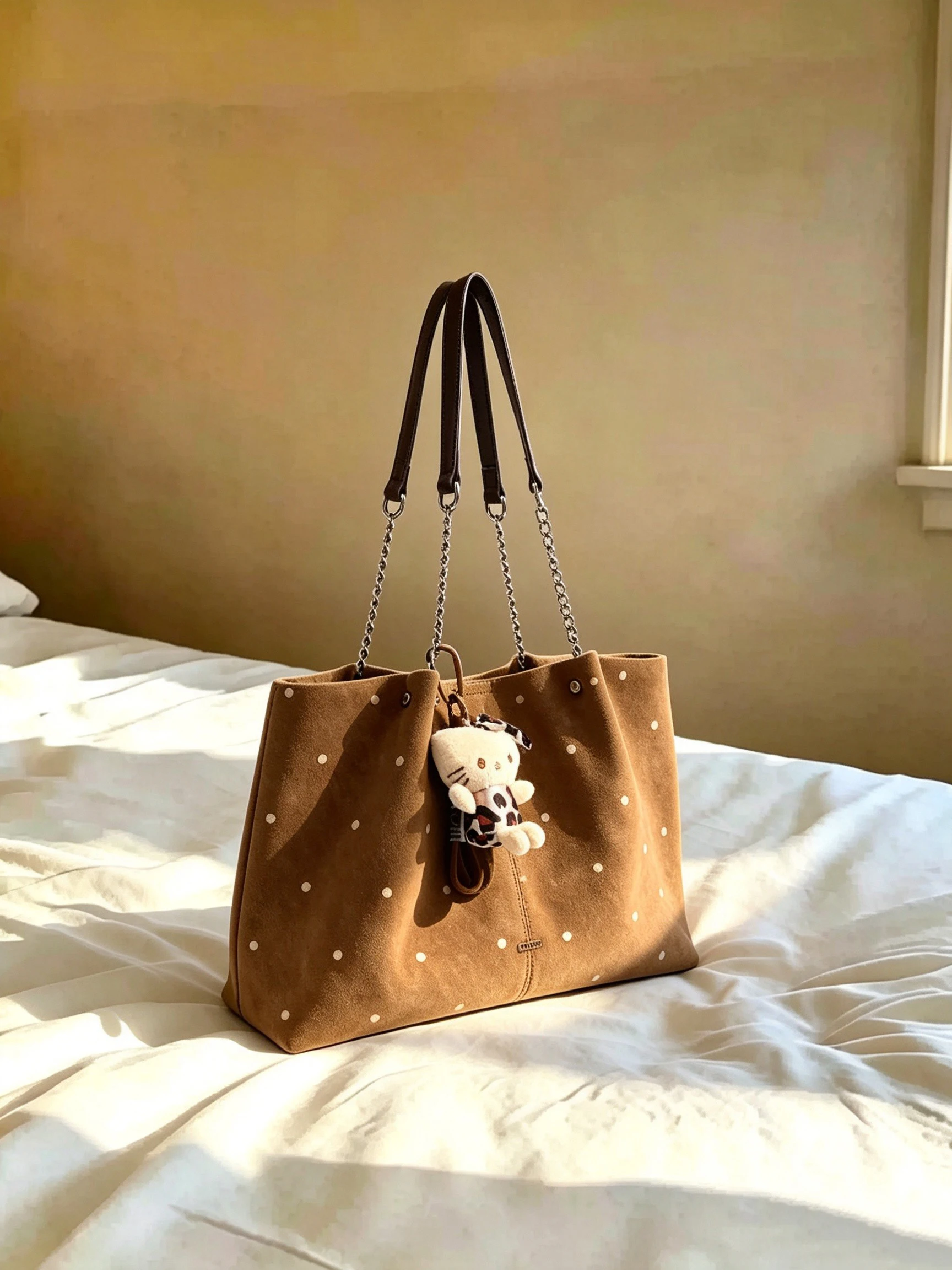 suede-polka-dot-tote-bag-women's-2026-new-autumn-winter-large-capacity-daily-commuting-chain-shoulder-underarm-women's-bag