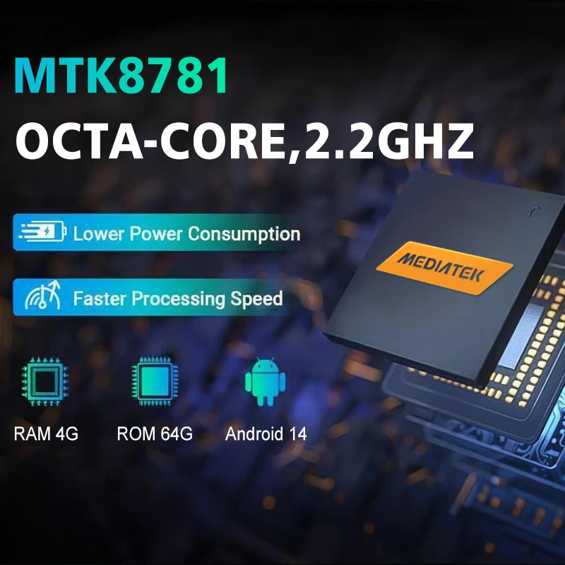 КПК Мобильный терминал сбора данных Android Android 14, Google GMS 4 + 64 ГБ NFC-сканер штрих-кода, совместимый с ODOO и другими APPS