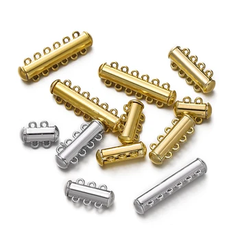 5pcs/lot 2/3/4/5/6 Rows Metal Magnetic Clasps for DIY Connectors Slide Clasps Bracelet Closure Necklace Clasp Jewelry Making