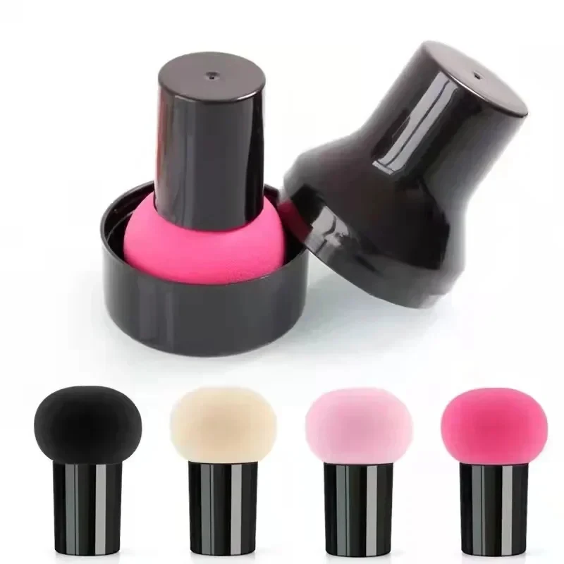 1/2 Stück Pilzkopf-Puderquaste mit Schutzkappe, Nass-Trocken-Kosmetikquaste, Air Cushion Schwamm, Make-up Ei, Foundation Make-up Werkzeuge
