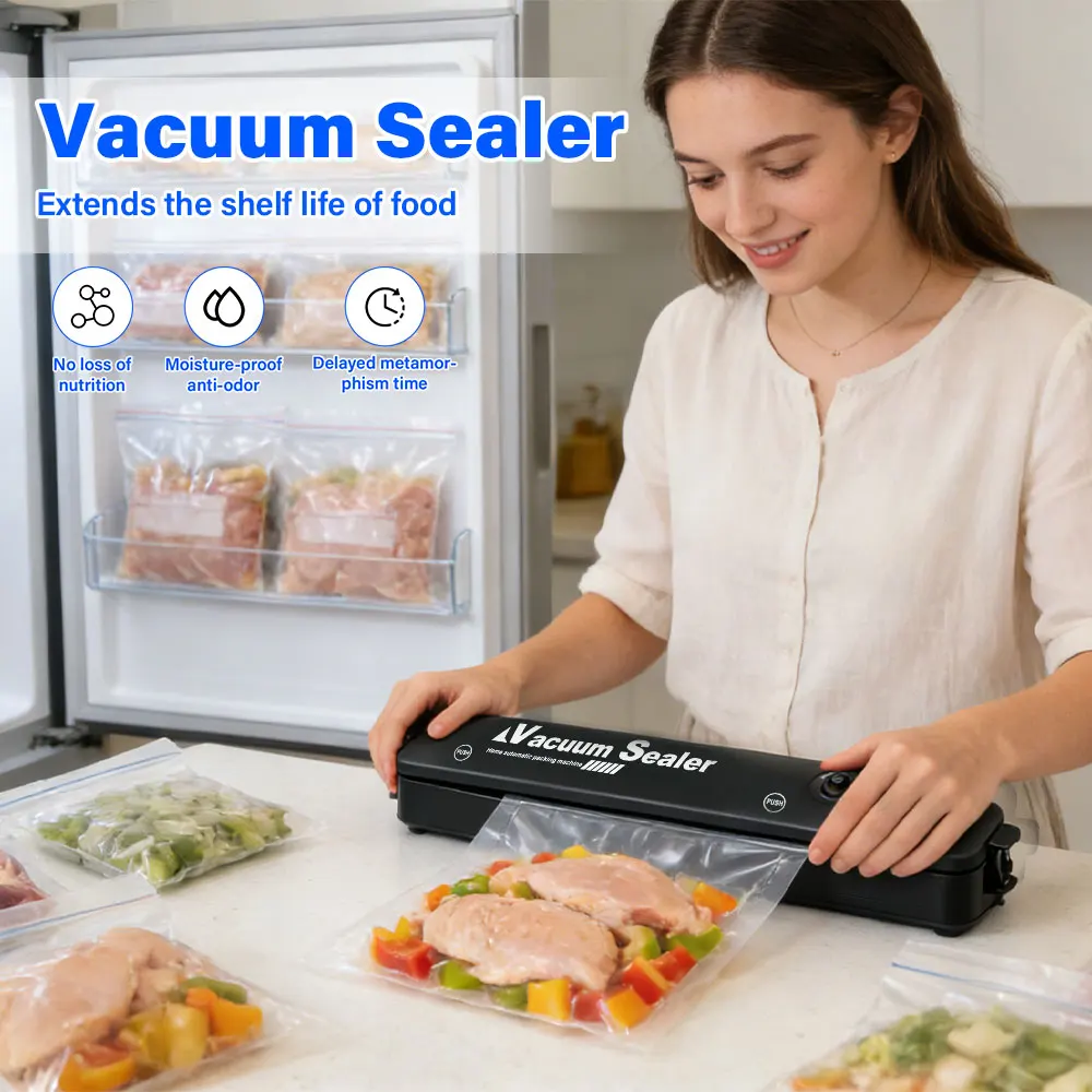 

Hot sell Food Sealing Portable Home Vacuum Kitchen Helper 110-220V Automatic Packaging Machine Food Vacuum Sealing Machine
