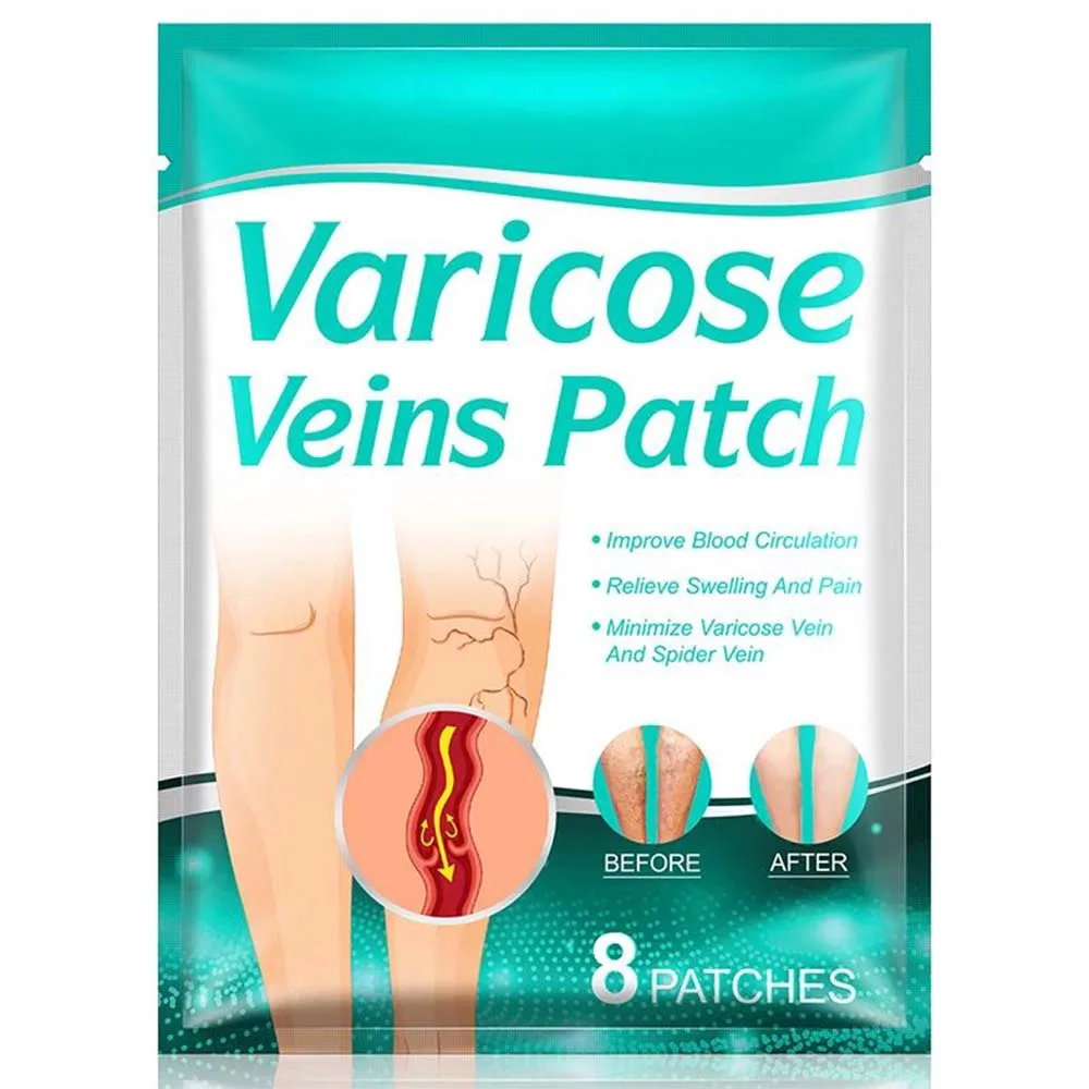 ZK30 8PCS Varicose Veins Patch Treatment For Varicose Veins Vasculitis Phlebitis Spider Leg Medical Patch Angiitis Removal Patch