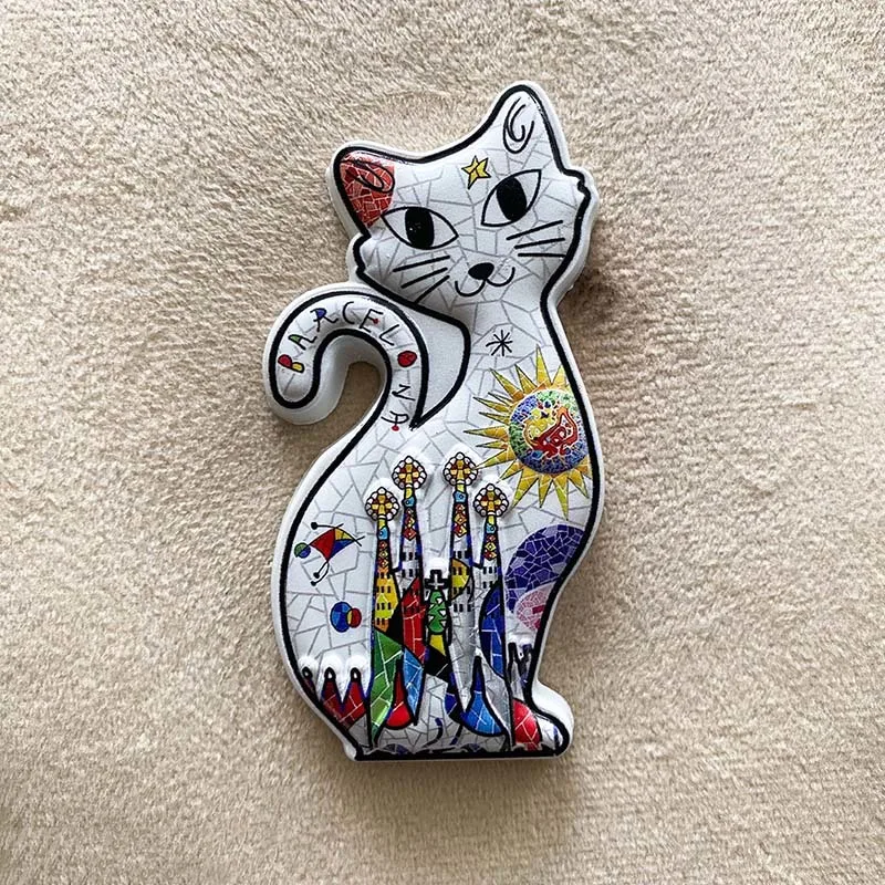 

Elegant 3D Resin Cat Fridge Magnet - Colorful Decor for Home & Kitchen ( Cat, Resin, 3D, Decorative Fridge Magnets)