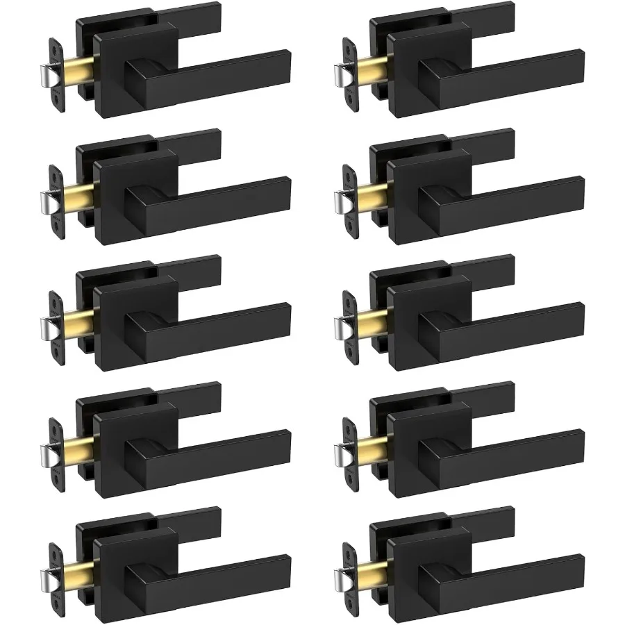 رافعة باب مربعة قابلة للعكس باللون الأسود غير اللامع شديدة التحمل لحمام غرفة النوم والغرف الداخلية مثالية للاستخدام في الممر بتصميم متين