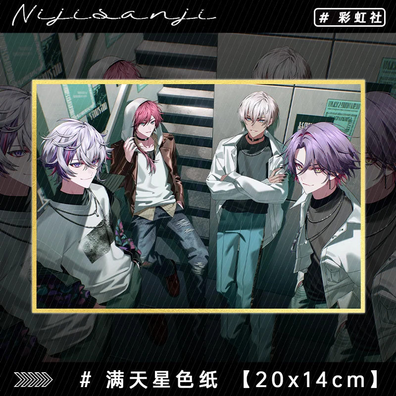 أنيمي NIJISANJI Watarai Hibari Fuwa Minato تأثيري الاكريليك حامل نموذج الكرتون قلادة ورق ملون الاكريليك الطوب