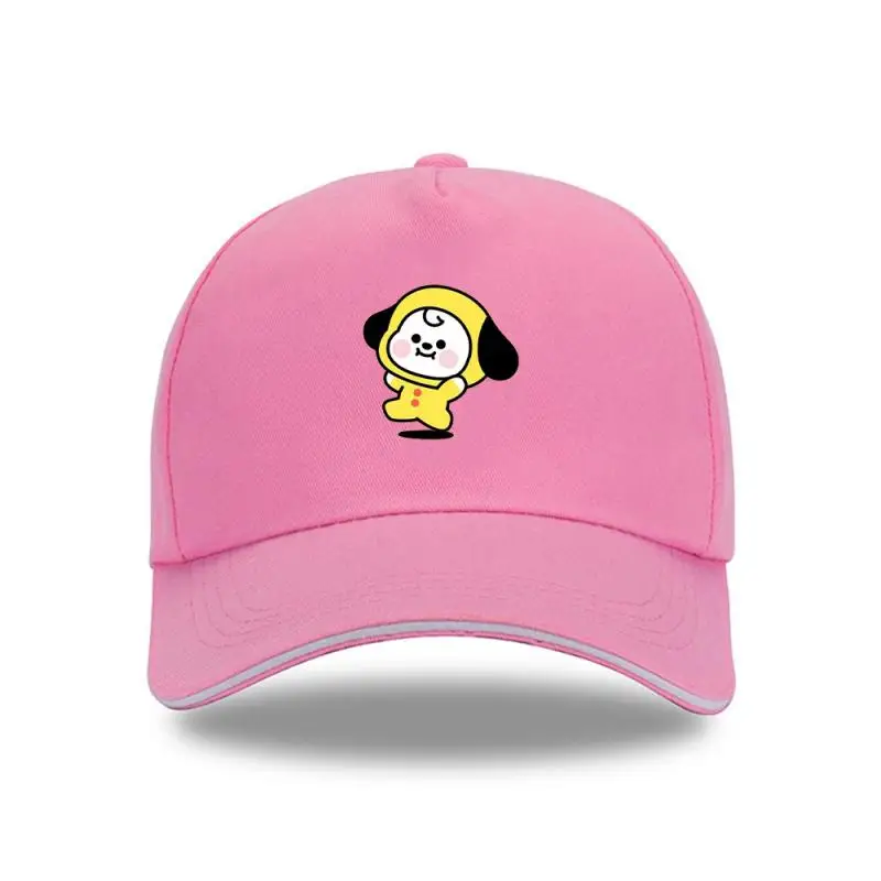 Anime Cartoon Bt21 Peaked Cap Summer Fashion Simple Student Cute Baseball Cap Outdoor Sun Hat Gift for Friends