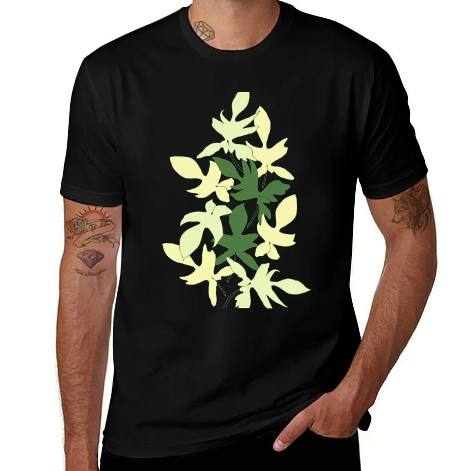 

Ghost Philodendron Plant Florida Tropical Pattern Rare T-Shirt Work Short Sleeve Cotton Top