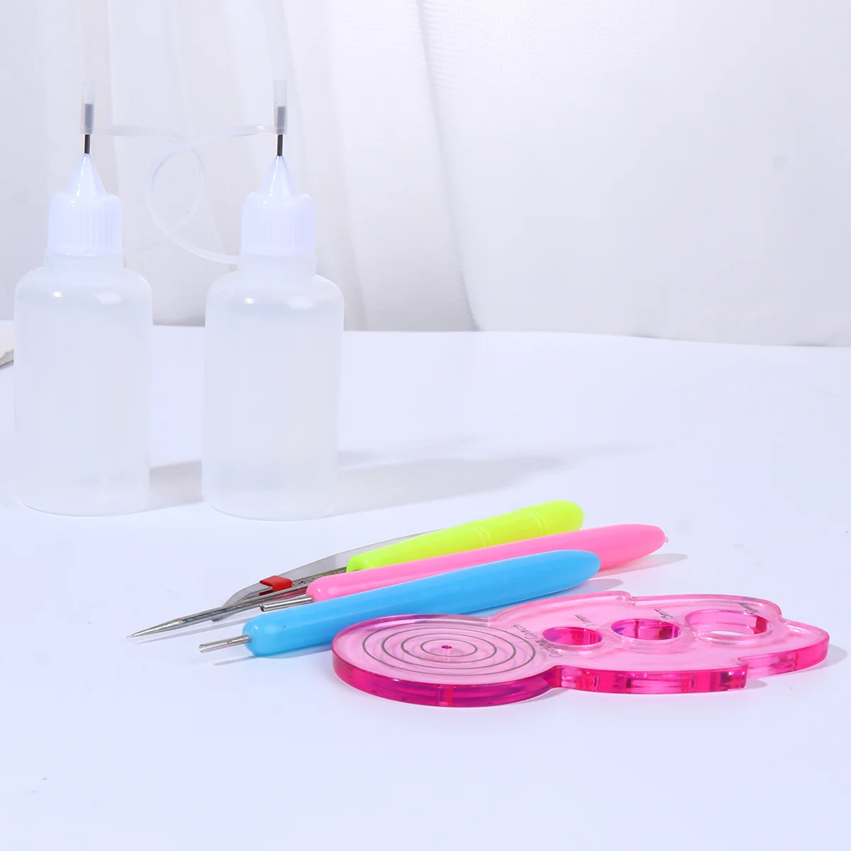 7 pçs em 1 conjunto diy kit de ferramentas de rolamento de papel artesanal rolando curling quilling agulha caneta para casa escola artesanato (cor aleatória)