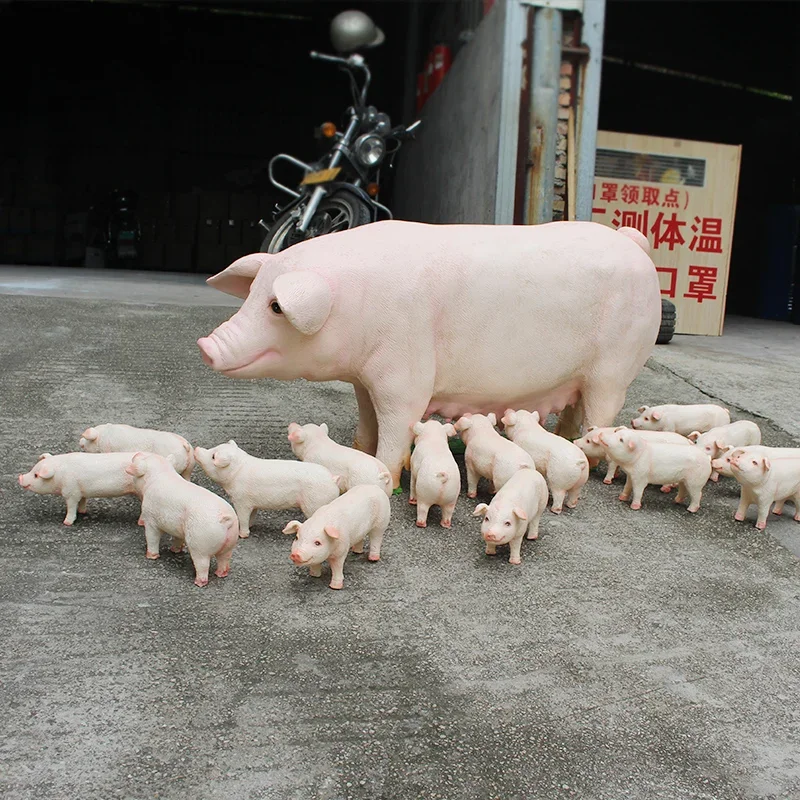 Fake pig model simulation animal, small fragrant pig ornament, fiberglass home sculpture, shopping mall, restaurant decoration