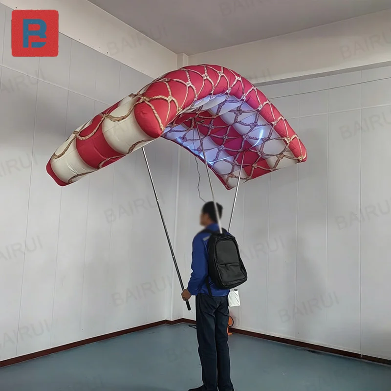 Inflatable paraglider, backpack style, wearable, suitable for parade performances and advertising displays