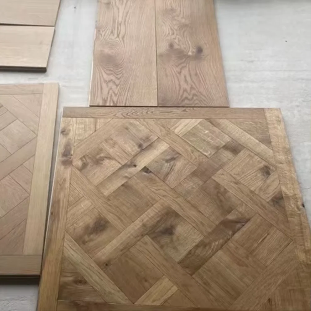 Customized version of modern brushed craft oak flooring wood paneling art