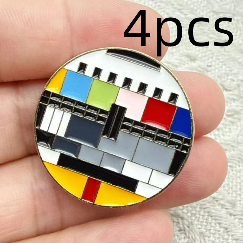 Vintage TV Pin No Signal In 80s Lapel Pin Be riotous with colour Rainbow Brooch Custom Fashion Jewelry Badge Remembrance Gift
