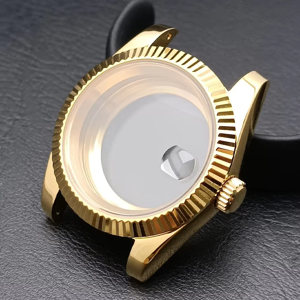 39mm/41mm case FIT M8285/NH series 34/35 movement men\'s steel case watch parts 20mm watch box sapphire glass watch