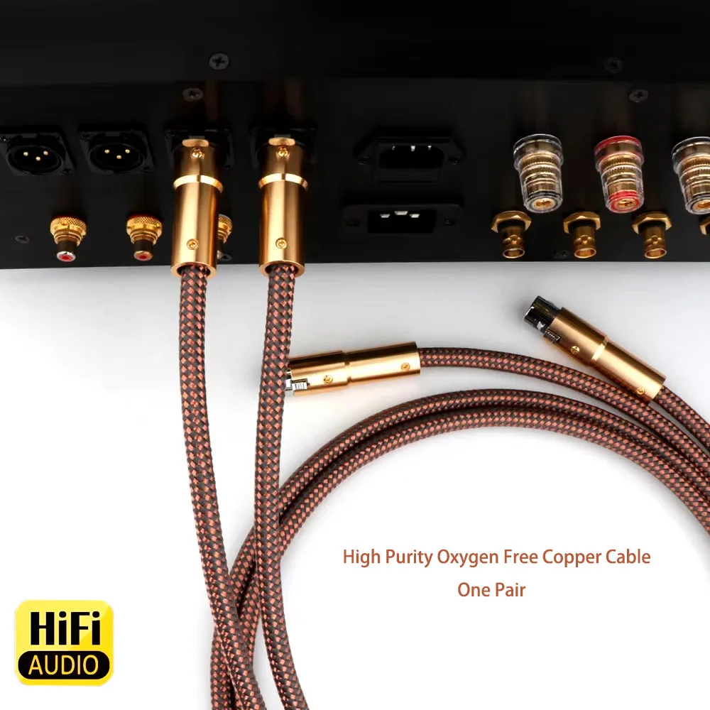 

Pair Accuphase 40th Anniversary HiFi XLR Cable Wire OCC XLR Male to Female Line High Purity Oxygen Free Copper Cable